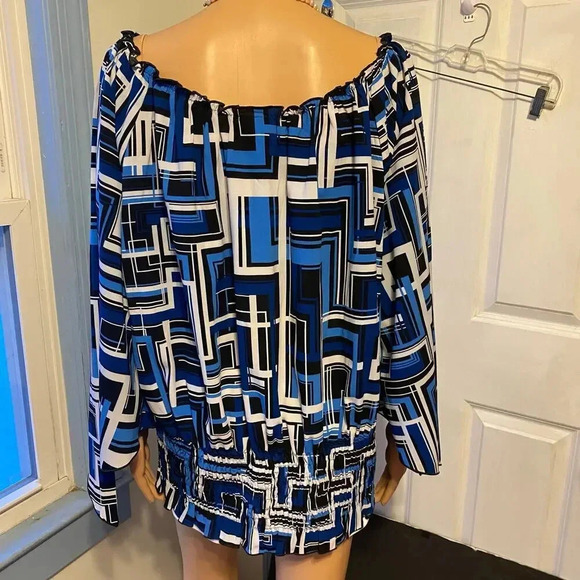 Fashion Bug Stretch Off Shoulder Boho Beach Summer Blouse Women Plus Size 3X - Picture 4 of 6